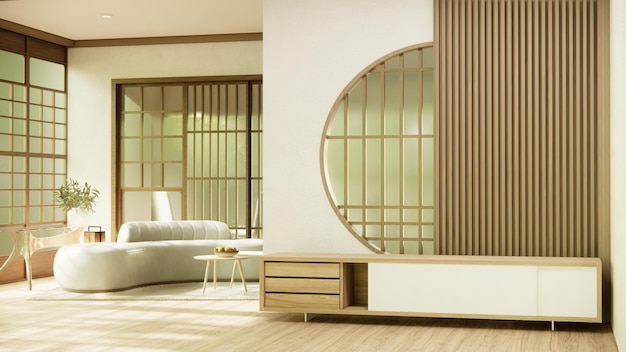 Armário no corredor Limpe o interior minimalista japonês da sala