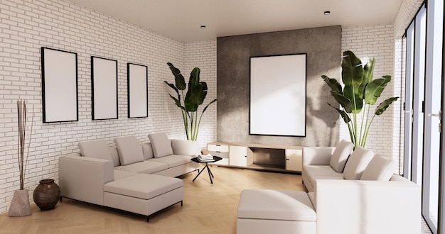 Armário no interior do loft design minimalista renderização em 3d
