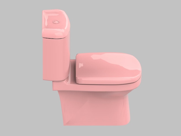 Armario rosa inodoro baño wc porcelana ilustración 3d