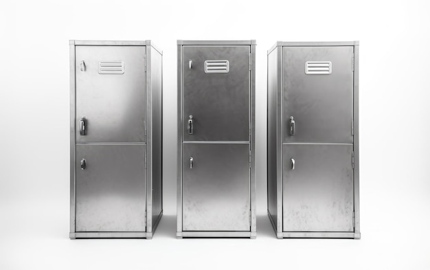armarios de metal aspecto elegante sobre un fondo blanco