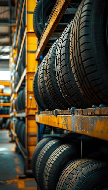 Armazém de armazenamento de pneus para automóveis com racks industriais