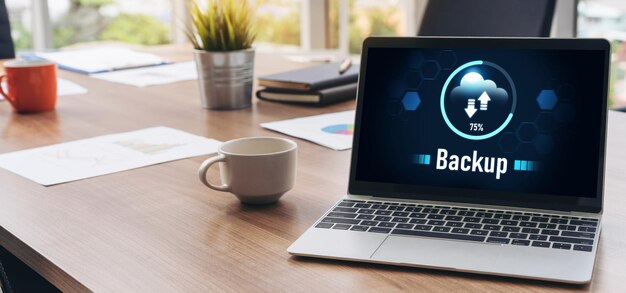 Armazenamento de backup de dados conceito de negócio de tecnologia da internet confortável