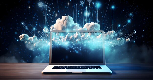 Armazenamento em nuvem de computador Armazenagem em nuvem ligando centro de dados de computador Nuvem digital de dados de internet