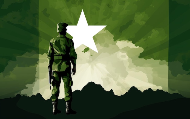 Armee mit pakistanischer Flagge