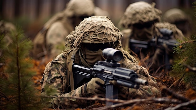 Armeesoldaten in Tarnung