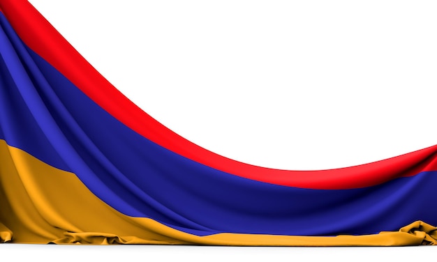 Armenia bandera nacional colgando tela banner 3D Rendering