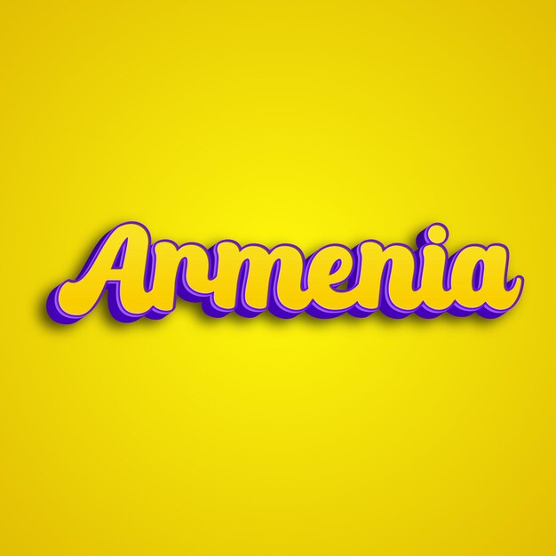 Armênia tipografia 3d design amarelo rosa branco fundo foto jpg