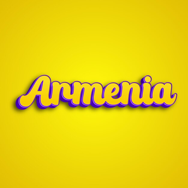 Foto armenia tipografía diseño 3d amarillo rosa blanco fondo foto jpg