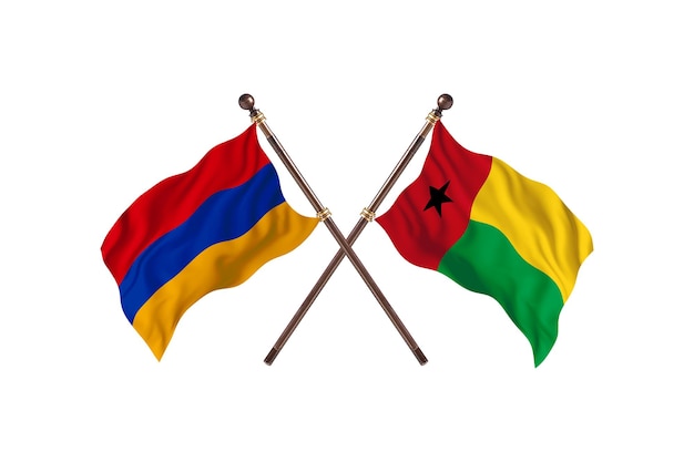 Armênia versus Guiné-Bissau Fundo de bandeiras de dois países