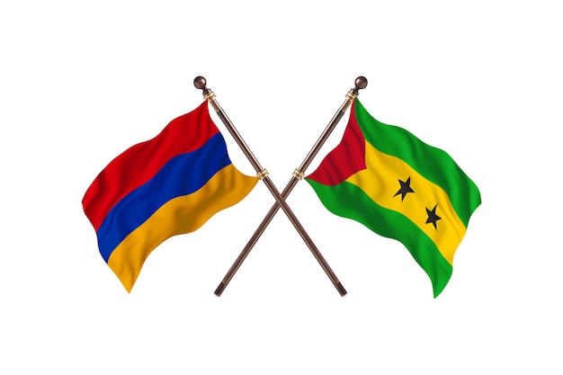 Armênia versus São Tomé e Príncipe Duas Bandeiras de Fundo