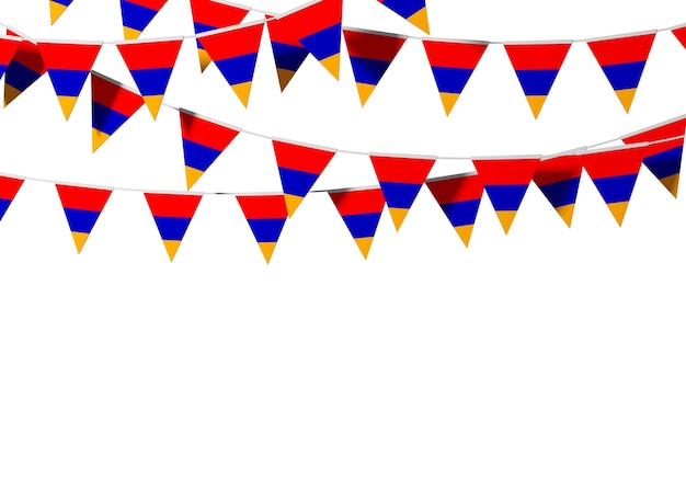 Armenische Flagge festliche Ammer vor einem einfachen Hintergrund d-Rendering
