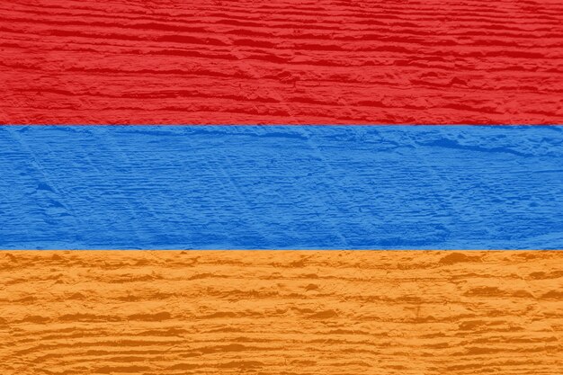 Armenische Flagge mit Holzstruktur