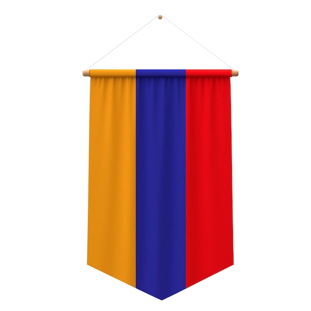 Armenische Flagge Stoff hängende Banner 3D-Rendering