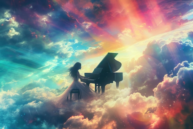 La armonía en el cielo Serenata de piano flotante