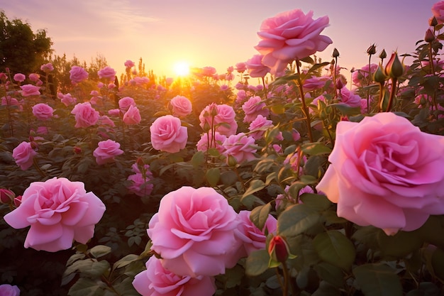 Armonía en el jardín de rosas rosadas delicias fotos de rosas