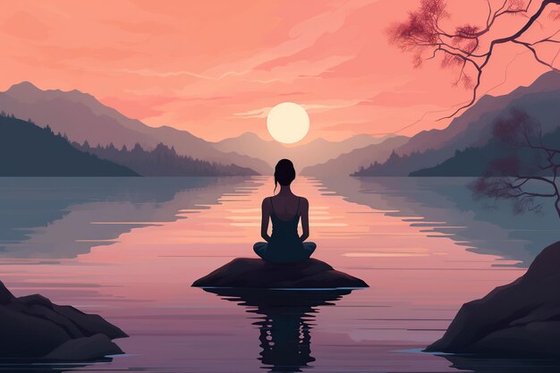 La armonía de la meditación del este de la tranquilidad