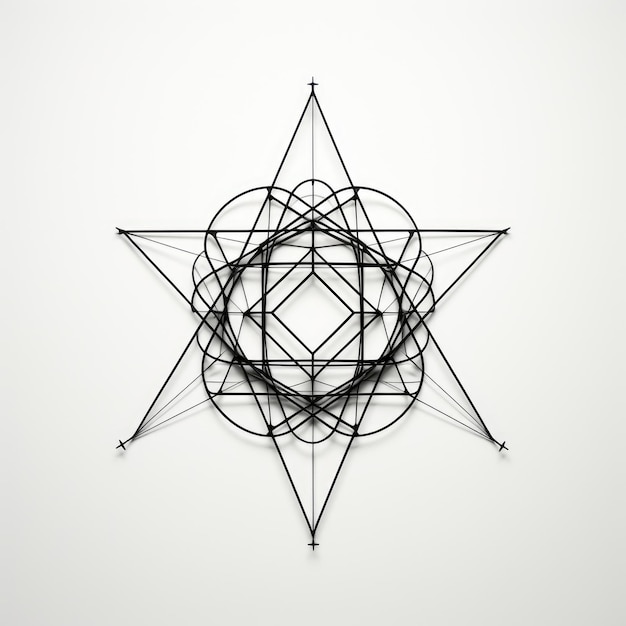 La armonía en la simetría Explorando los contrastes de la geometría sagrada en blanco y negro minimalista