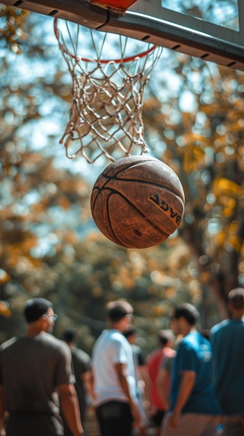 aro de baloncesto con el número en él