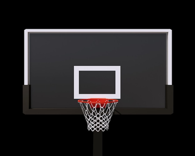 Aro de baloncesto sobre fondo negro 3d render