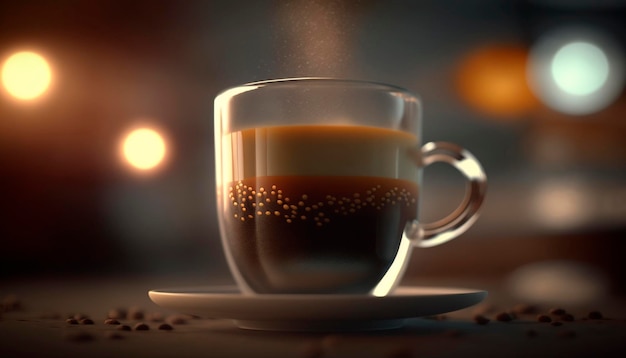 El aroma del espresso italiano en una taza