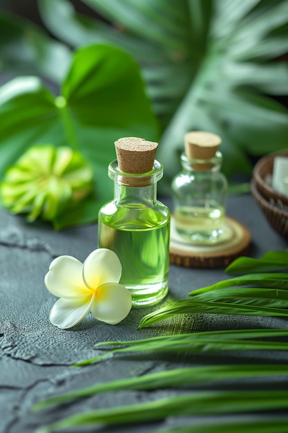 Foto aromas tropicais aromaterapia felicidade com exquisitos óleos essenciais de spa