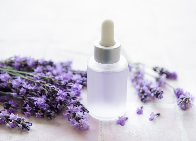 Aromaterapia lavanda sal de banho e óleo de massagem