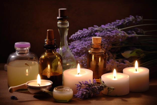 Aromatherapie-Kerzen und Duftöle AI generiert