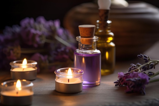 Aromatherapie-Massage mit dem Duft von Lavendel und Geranie, der den Raum erfüllt