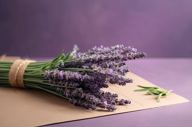 Aromático ramo de lavanda en un fondo vintage