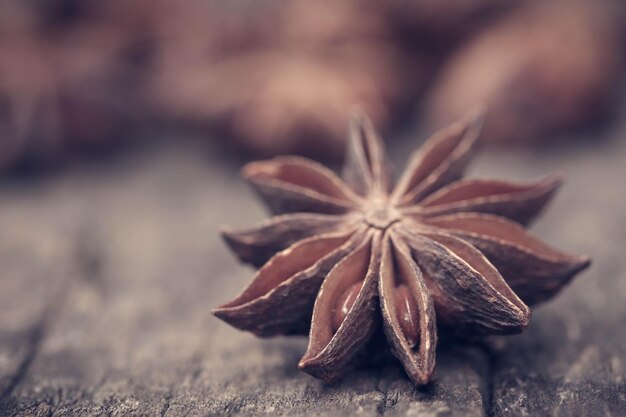 Aromatischer Sternanis auf Holzoberfläche