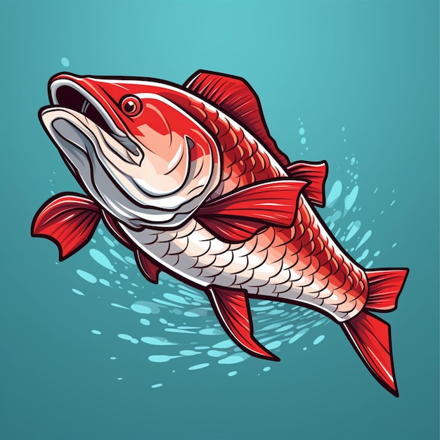 Arowana-Fisch-Cartoon-Logo