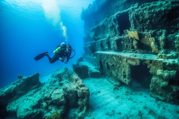 Arqueólogo marítimo investiga ruinas antiguas