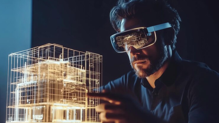 Un arquitecto da vida a los diseños arquitectónicos con modelos de construcción holográficos en 3D