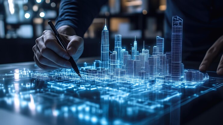 Un arquitecto da vida a los diseños arquitectónicos con modelos de construcción holográficos en 3D