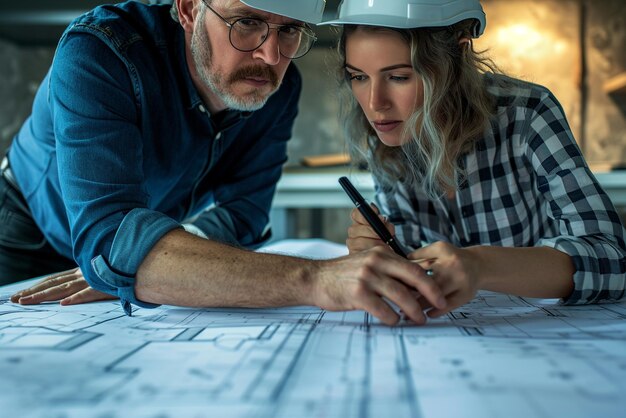 arquitecto trabajando frente a un plano