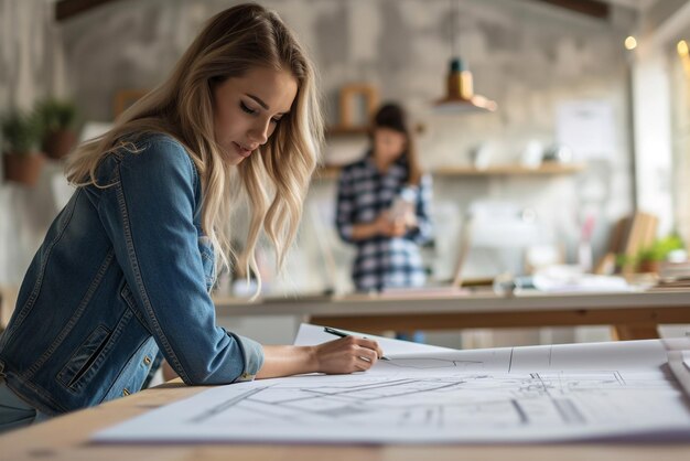 arquitecto trabajando frente a un plano