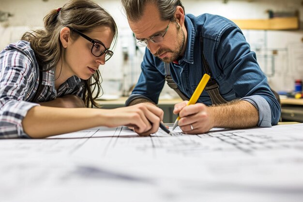 arquitecto trabajando frente a un plano