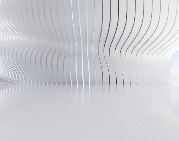 Arquitectura 3D edificio abstracto fondo blanco espacio vacío plataforma interior 3D fondo blanco
