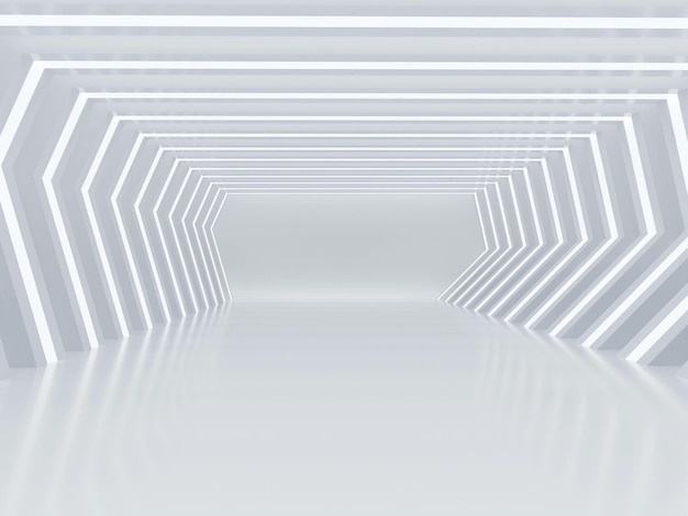 Arquitectura 3D edificio abstracto fondo blanco espacio vacío plataforma interior 3D fondo blanco