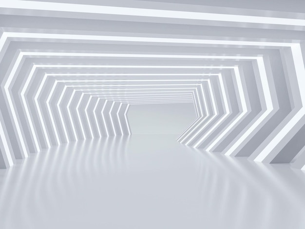 Arquitectura 3D edificio abstracto fondo blanco espacio vacío plataforma interior 3D fondo blanco