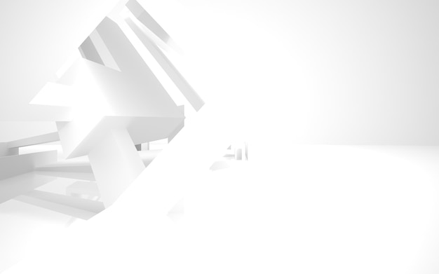 Arquitectura abstracta edificio blanco abstracto sobre un fondo blanco