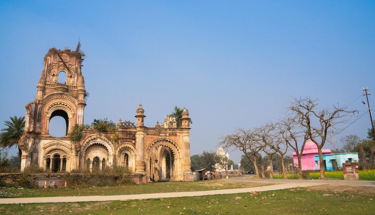 Arquitectura antigua del Palacio Raj ubicado en Rajnagar Construido por Darbhanga Maharaj Bihar turismo