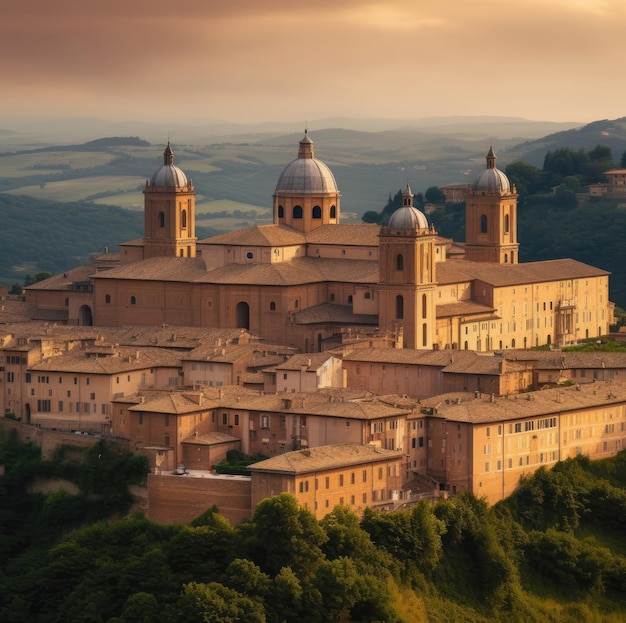 Arquitectura de la ciudad medieval de Urbino Italia