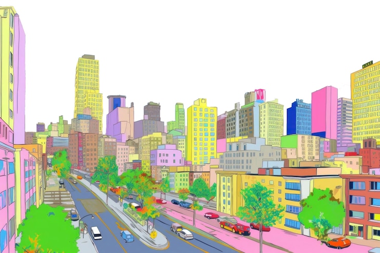 Foto arquitectura de la ciudad de png paisaje urbano de la metrópolis