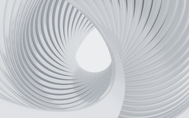 Arquitectura curvilínea abstracta blanca renderizado en 3D