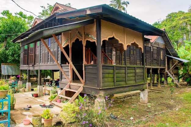 Arquitectura de estilo tradicional de Malasia en Perlis Village Casa antigua tradicional de Malasia