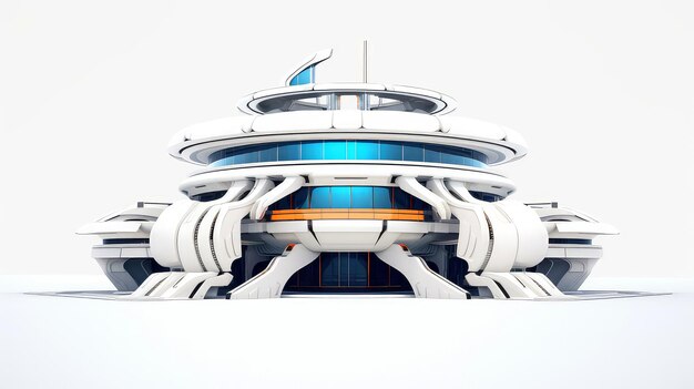 Arquitectura futurista de ciudad de ciencia ficción en 3D con rascacielos orgánicos para ciencia ficción