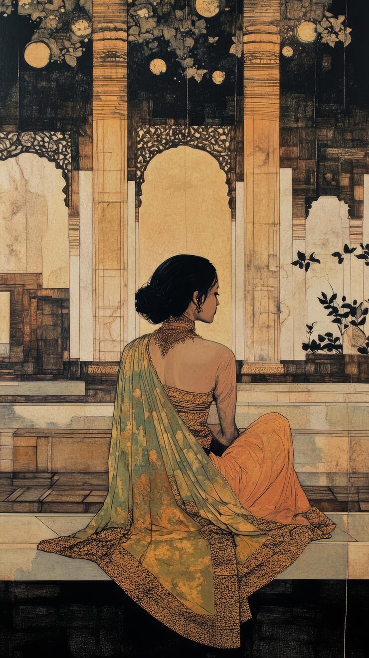 arquitectura india estilo de pintura de Yasunari Ikenaga ar 916 v 61 ID de trabajo 953ca126b5824c058a070687c041f