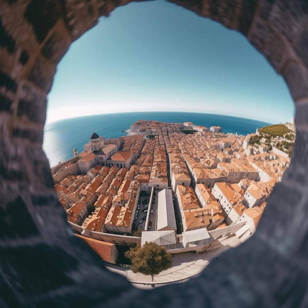 Arquitectura medieval del casco antiguo de Dubrovnik y costa croata