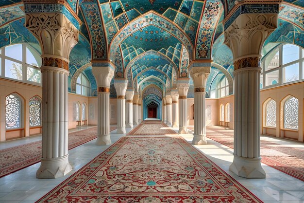 Foto arquitectura de mezquitas islámicas creada con ia generativa